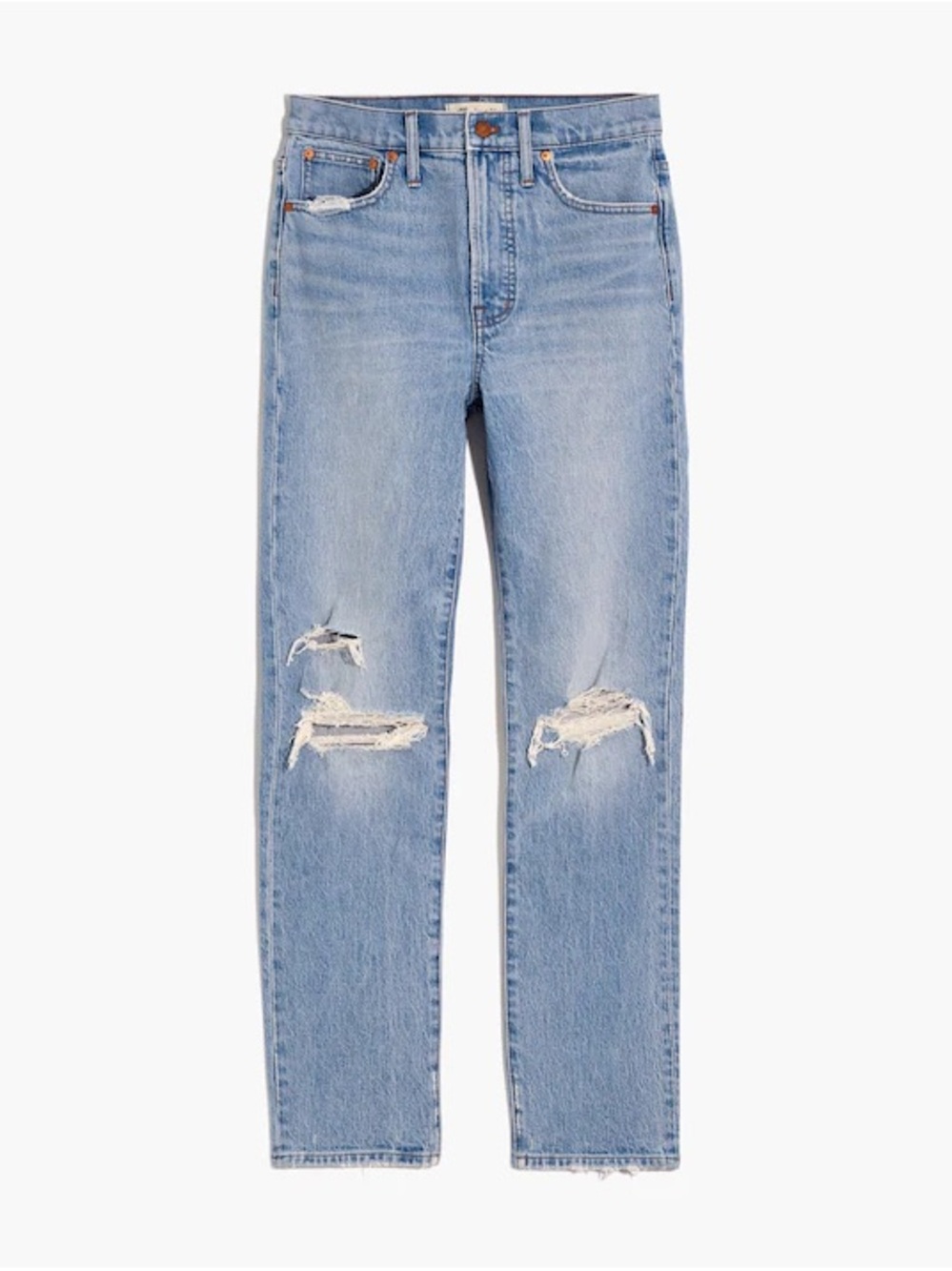 Madewell Light Blue The Perfect Vintage Distressed Cropped Jeans